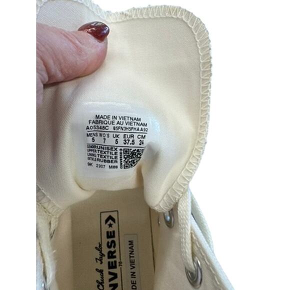 NEW!! "CONVERSE" LIMITED EDITION White Chunky High Top Heel Shoes SZ Women's 7 - Picture 4 of 6